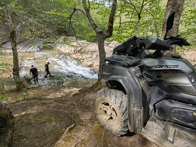 Сахрайские водопады, общий вид маршрута на квадроциклах в Адыгее